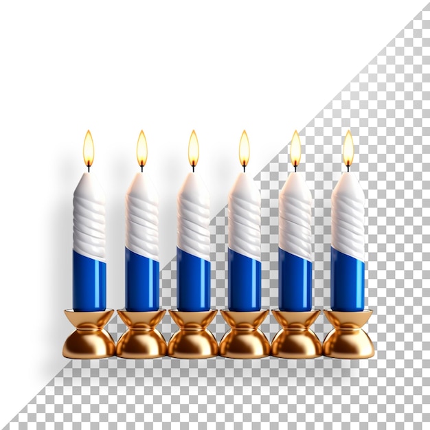 PSD conjunto de velas de hanukkah com efeito 3d