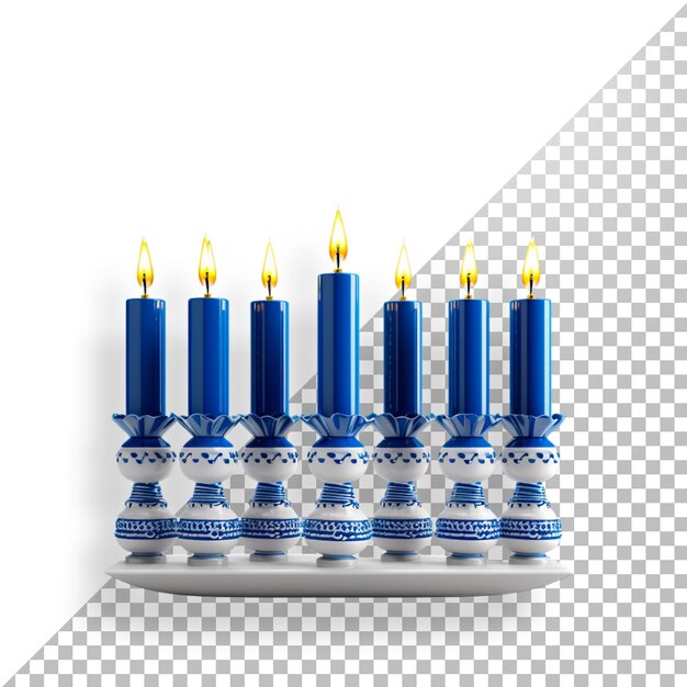 Conjunto de velas de hanukkah com efeito 3d