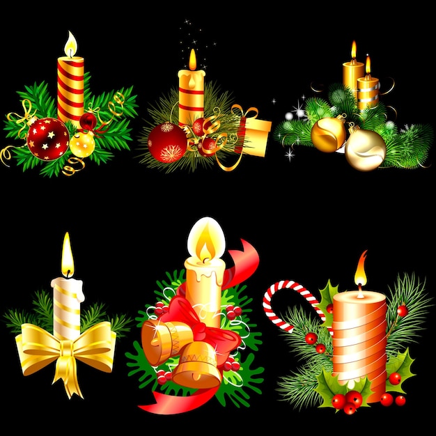 Conjunto de velas de natal