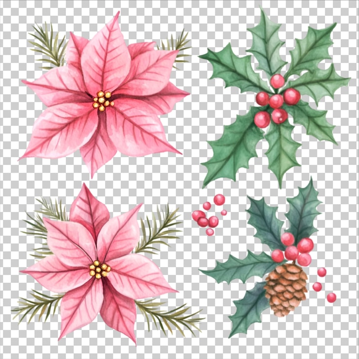 PSD un conjunto de decoraciones de navidad para las fiestas