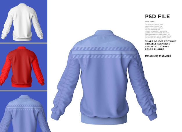 PSD un conjunto de diferentes colores de un suéter con las palabras psd a la izquierda.