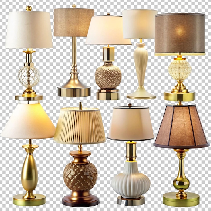 PSD conjunto de diferentes estilos de decoración de lámparas retro