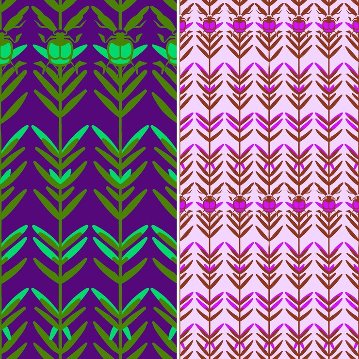 PSD un conjunto de diferentes patrones con diferentes colores de hojas