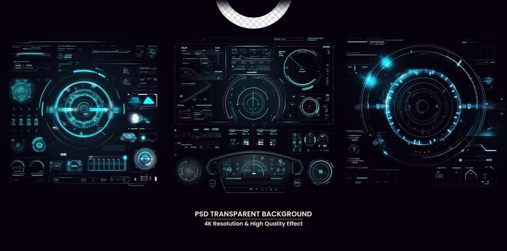 PSD conjunto de diseño de tecnología de fondo abstracto