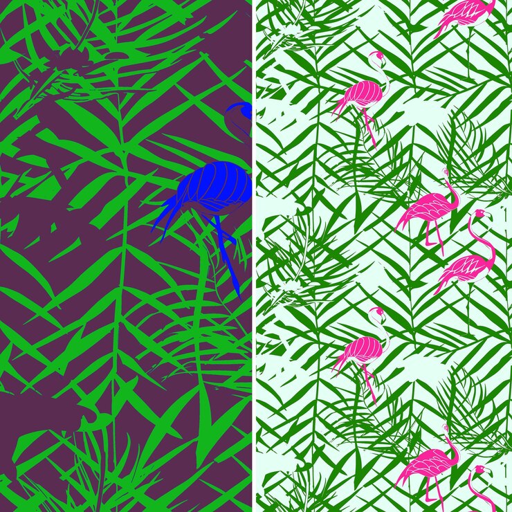 PSD un conjunto de diseños coloridos y coloridos con flores y hojas rosas