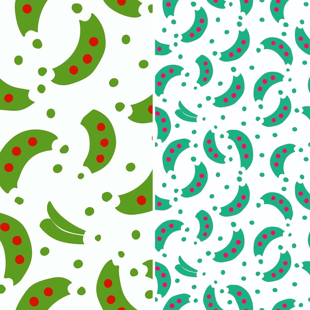 Un conjunto de diseños coloridos con puntos verdes y rosados y puntos verdes