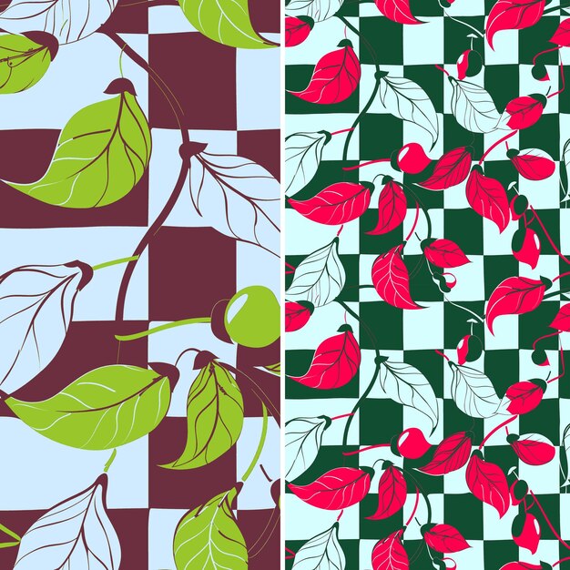 un conjunto de diseños diferentes que incluyen un fondo rojo y verde