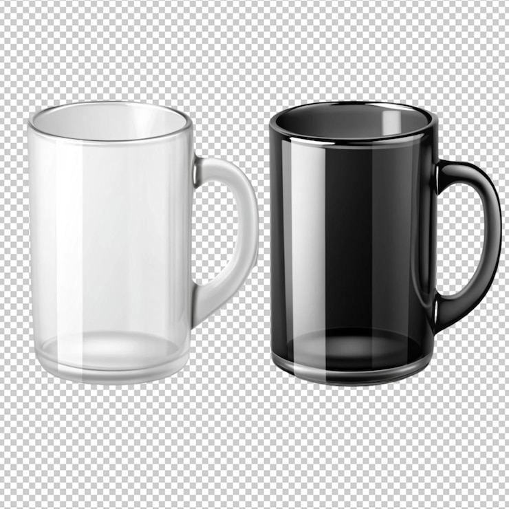 PSD un conjunto de dos tazas con una que dice negro