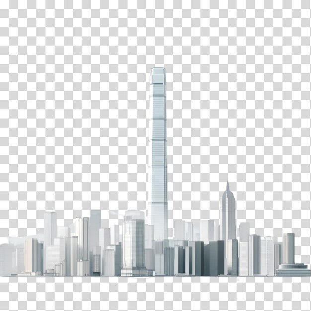 un conjunto de edificios PNG recortado aislado en un fondo transparente