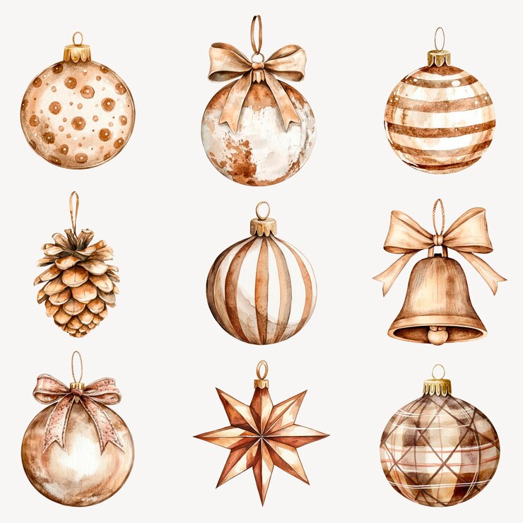 PSD el conjunto de elementos de diseño de adornos de navidad acogedores psd