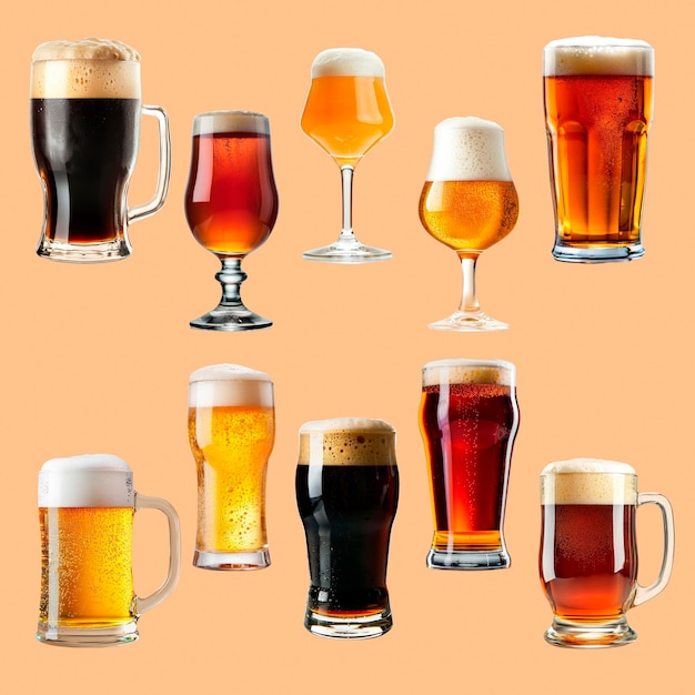 Conjunto de elementos de diseño de la cerveza de calado psd