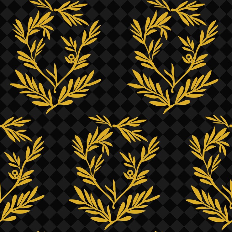 PSD un conjunto de elementos de diseño floral con un fondo negro