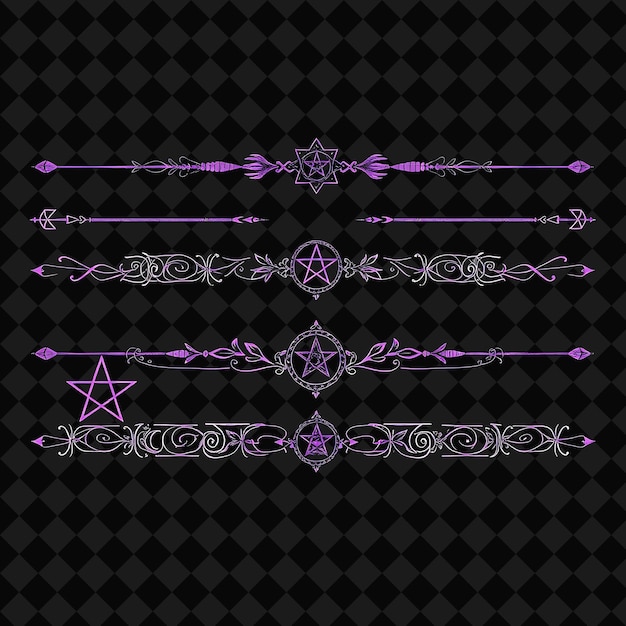un conjunto de elementos de diseño púrpura y blanco con la palabra " estrella " en la parte inferior