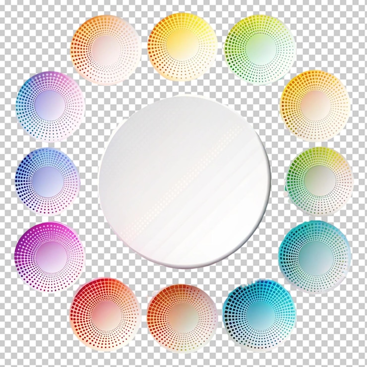 PSD conjunto de esferas de degradado colorido borrosas abstractas