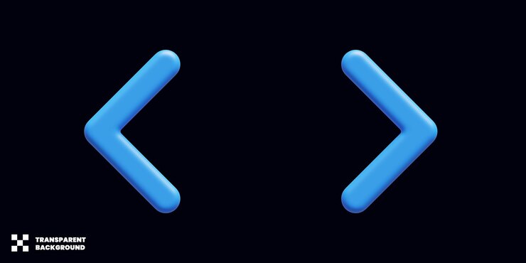 PSD conjunto de flecha derecha e izquierda en renderizado 3d minimalista