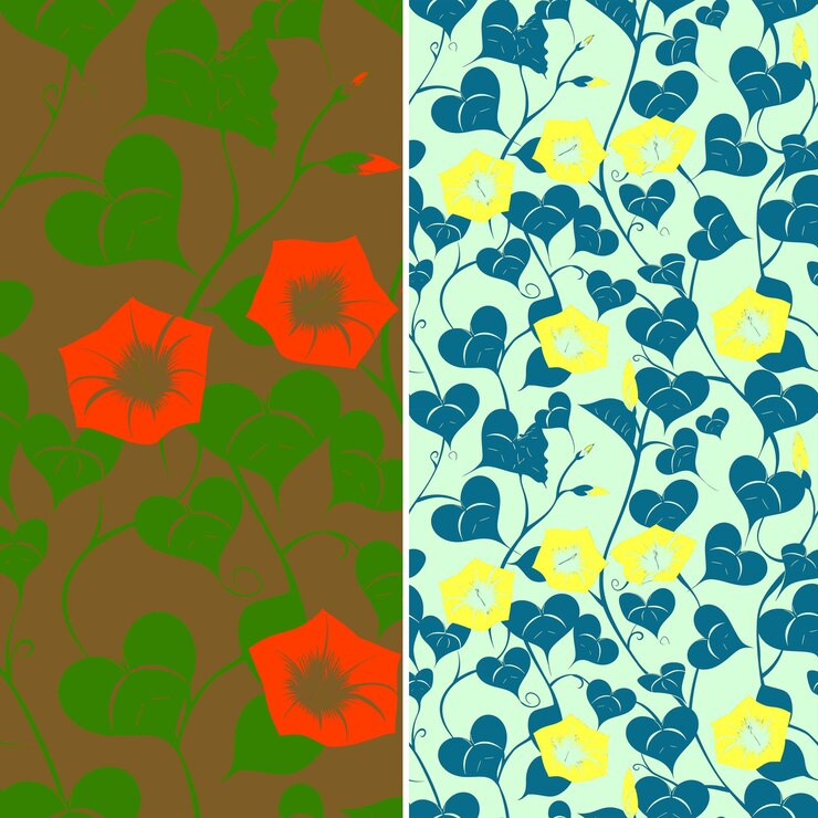 PSD un conjunto de flores de diferentes colores con hojas amarillas y verdes