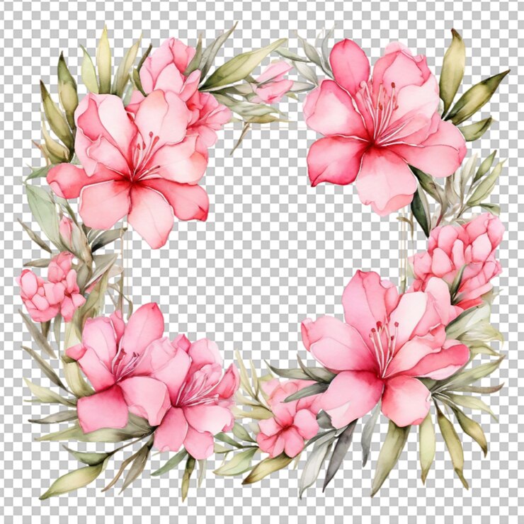 PSD un conjunto de flores rosas con un corazón blanco y la palabra hibisco