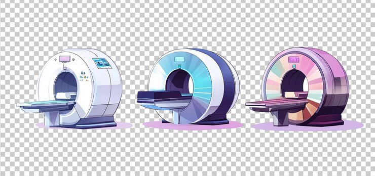 PSD conjunto de fondo transparente aislado de la máquina de resonancia magnética