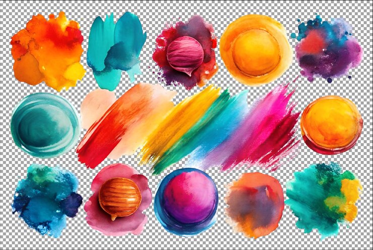 PSD conjunto de formas abstractas en exploración de colores pastel