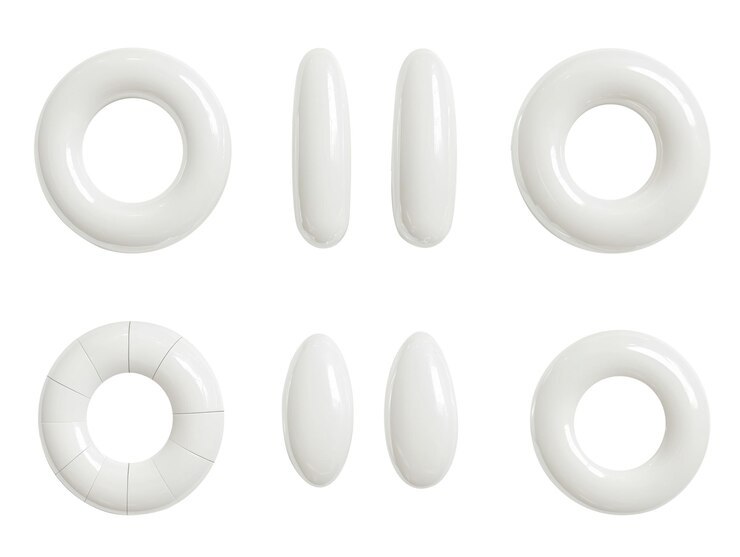 Conjunto de formas geométricas en estilo minimalista Colección de formas 3D blancas simples aisladas sobre un fondo transparente Objetos de plástico blanco brillante abstractos para diseño moderno