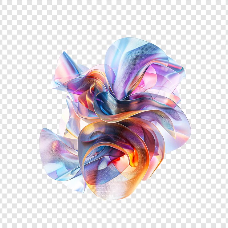 PSD conjunto de formas geométricas iridescentes 3d gradiente abstracto aislado en un fondo transparente