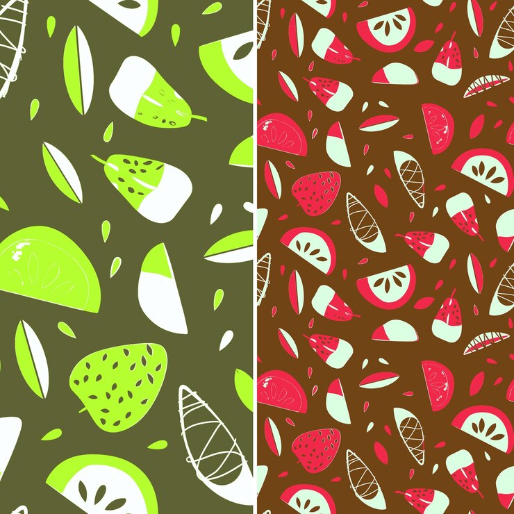 PSD un conjunto de frutas de diferentes colores con diferentes colores