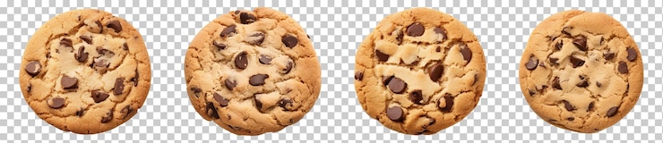 PSD conjunto de galletas de chocolate aisladas en un fondo transparente png psd