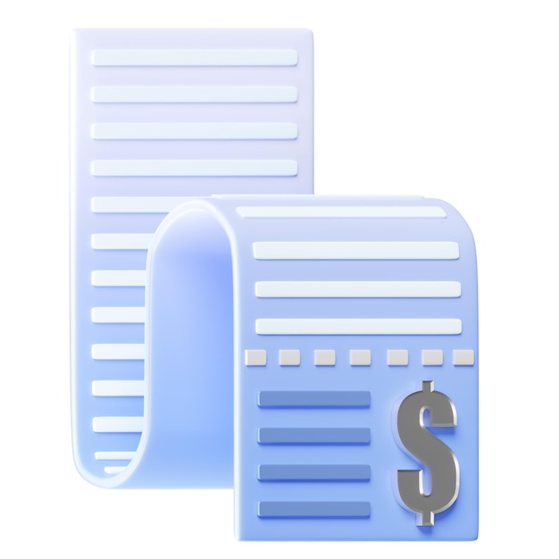 Conjunto de herramientas de negocio Icon de factura 3D