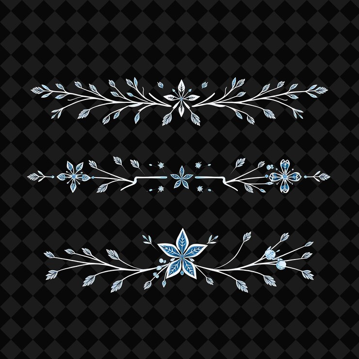 PSD conjunto de hielos estrellas y bayas de invierno azul helado y plata fría minimalismo escandinavo clea