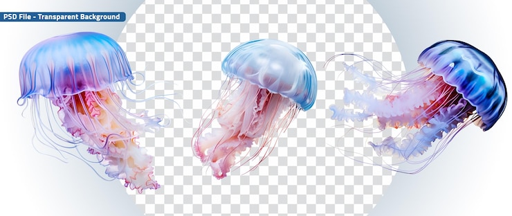 PSD conjunto de hipnotizantes medusas