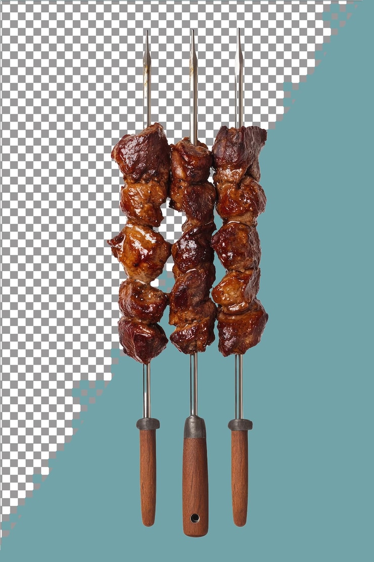 Conjunto de horquillas de rotissería Sostiene la carne con seguridad mientras se asada Hiperrealista Transpa blanco aislado