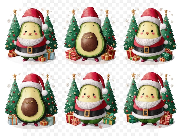 un conjunto de huevos de Navidad con una imagen de un pollo en la parte superior