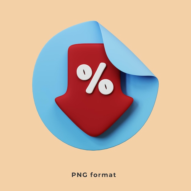 Conjunto de icono de ventas de renderizado 3d de alta resolución sobre fondo transparente Conjunto de iconos de renderizado 3d en forma PNG