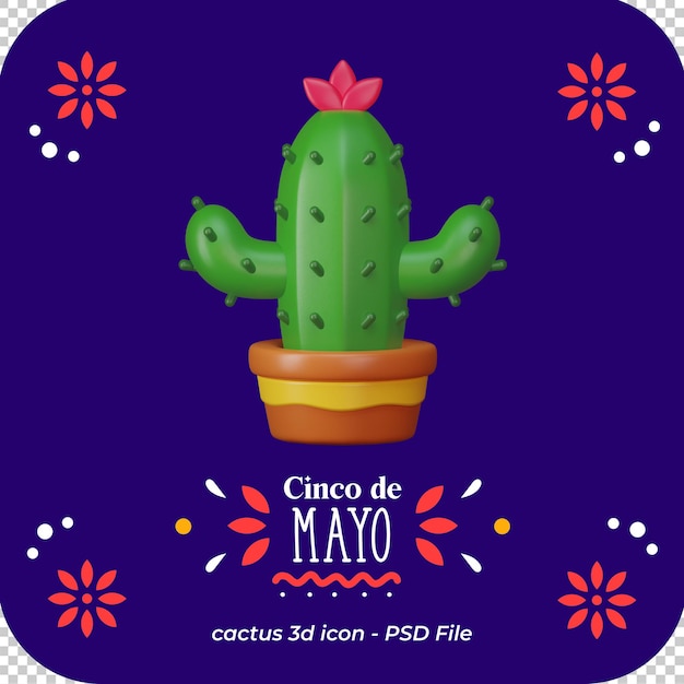 PSD conjunto de iconos 3d para el 5 de mayo