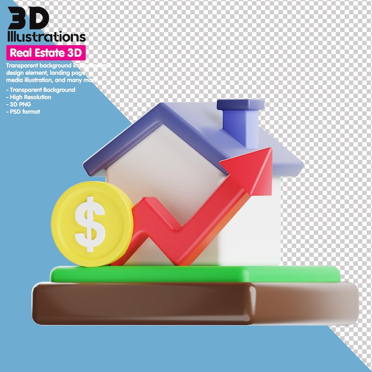 PSD conjunto de iconos 3d bienes raíces 3d png