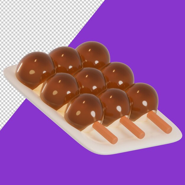 Conjunto de iconos 3d de comida asiática