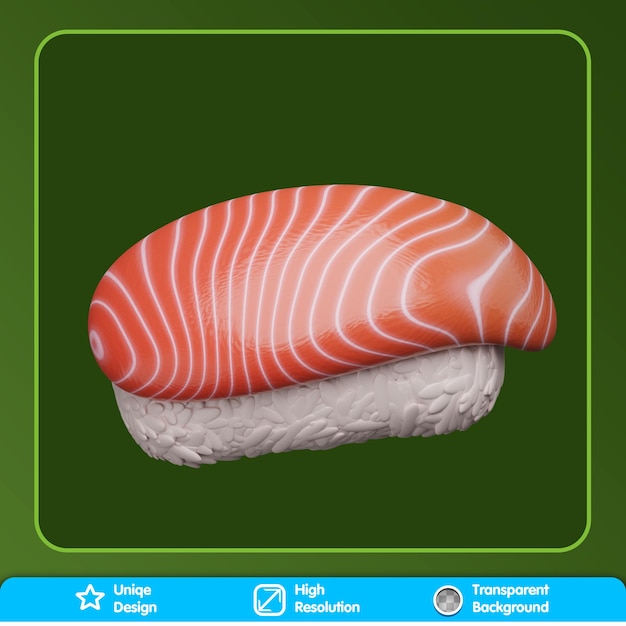 Conjunto de iconos 3d de comida japonesa pescado de comida asiática