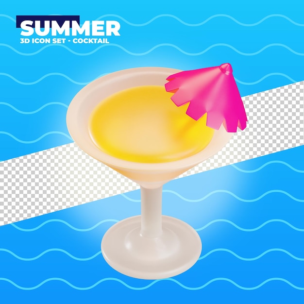 PSD conjunto de iconos 3d de fiesta de verano