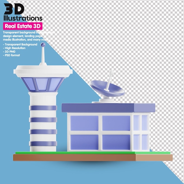 PSD conjunto de iconos 3d inmobiliaria