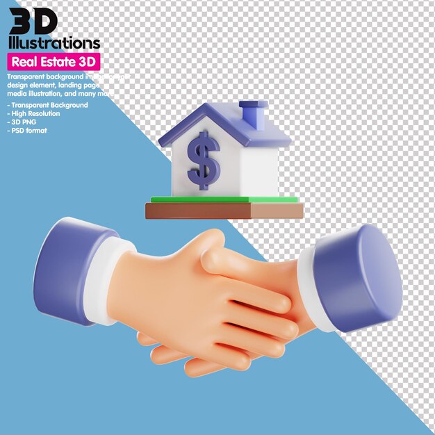 PSD conjunto de iconos 3d inmobiliaria