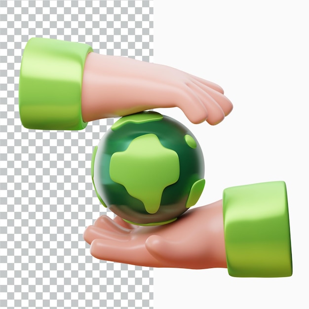 Conjunto de iconos 3D de medio ambiente y ecología