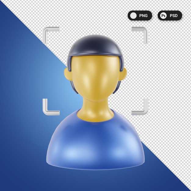 Conjunto de iconos 3d de tecnología de identidad digital