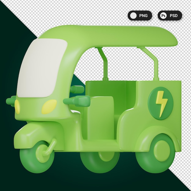 Conjunto de iconos 3d de transporte ecológico