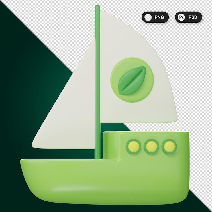 PSD conjunto de iconos 3d de transporte ecológico