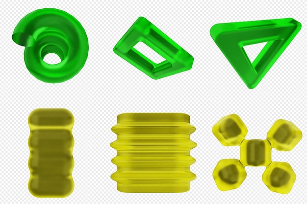 Conjunto de iconos abstractos geométricos en 3D