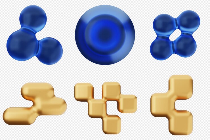 PSD conjunto de iconos abstractos geométricos en 3d