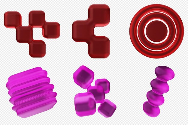 Conjunto de iconos abstractos geométricos en 3D