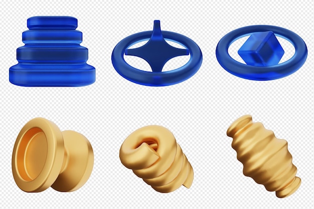 Conjunto de iconos abstractos geométricos en 3D