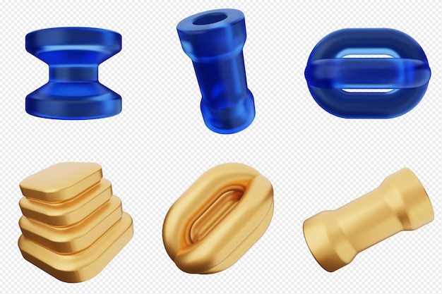 Conjunto de iconos abstractos geométricos en 3D