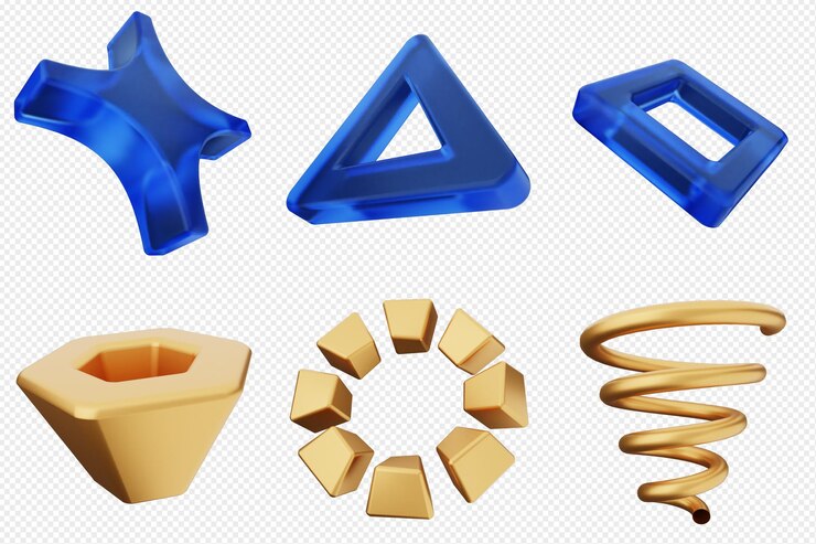 PSD conjunto de iconos abstractos geométricos en 3d
